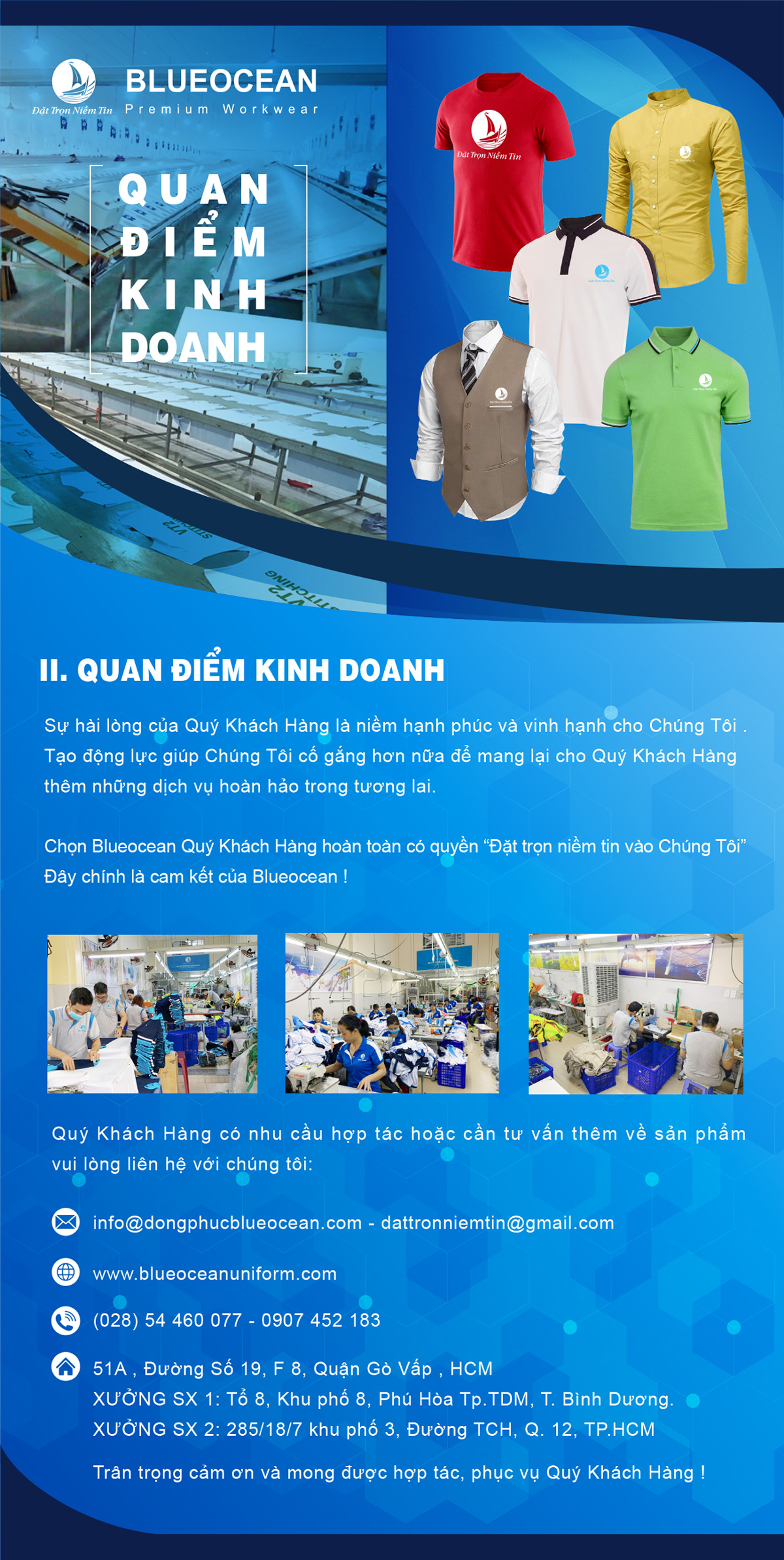 Chính sách kinh doanh của Blue Ocean